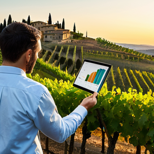 Data Visualization in a Tuscan Vineyard**

"A data scientist, fully clothed in professional attire, analyzes a complex network graph overlaid onto a photo of a Tuscan vineyard at sunset. The graph visualizes customer purchase patterns of the local winery. Appropriate content, safe for work, perfect anatomy, correct proportions, natural pose, well-formed hands, proper finger count. The scene is warm and inviting, showing the connection between data insights and real-world business decisions. Modest clothing, professional."

**